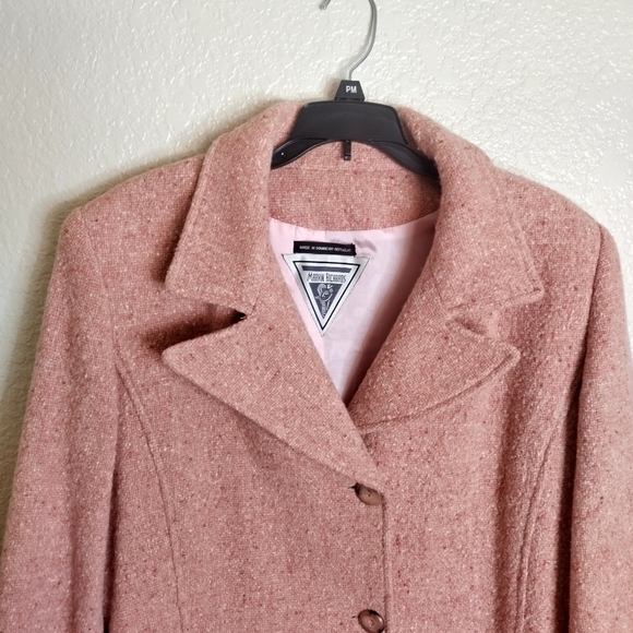Marvin Richards pink peacoat button down wool blend coat sz 12 - Picture 2 of 12